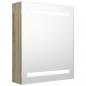 Preview: LED-Bad-Spiegelschrank Eichen-Optik 50x14x60 cm
