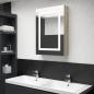 Preview: ARDEBO.de - LED-Spiegelschrank fürs Bad Eichenoptik 50x13x70 cm