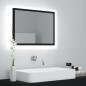 Preview: ARDEBO.de - LED-Badspiegel Schwarz 60x8,5x37 cm Acryl