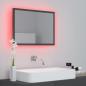 Preview: ARDEBO.de - LED-Badspiegel Hochglanz-Grau 60x8,5x37 cm Acryl
