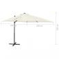 Preview: Ampelschirm mit Mast und LED-Beleuchtung Sand 250 cm