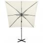 Preview: Ampelschirm mit Mast und LED-Beleuchtung Sand 250 cm