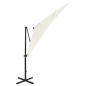 Preview: Ampelschirm mit Mast und LED-Beleuchtung Sand 250 cm