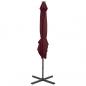 Preview: Ampelschirm mit Mast und LED-Beleuchtung Bordeauxrot 250 cm