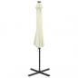 Preview: Ampelschirm mit Mast und LED-Leuchten Sandfarben 300 cm