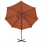 Preview: Ampelschirm mit Mast und LED-Beleuchtung Terracotta-Rot 300 cm
