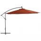 Preview: Ampelschirm mit LED-Leuchten Terrakottarot 350 cm