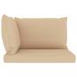 Preview: Palettenkissen 3-tlg. Beige Oxford-Gewebe