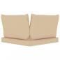 Preview: Palettenkissen 3-tlg. Beige Oxford-Gewebe