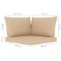 Preview: Palettenkissen 3-tlg. Beige Oxford-Gewebe