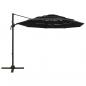 Preview: Sonnenschirm mit Aluminium-Mast 4-lagig Schwarz 3x3 m