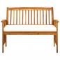 Preview: Gartenbank mit Kissen 119 cm Massivholz Akazie