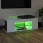 Preview: TV-Schrank mit LED-Leuchten Hochglanz-Weiß 90x39x30 cm