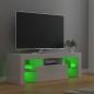 Preview: TV-Schrank mit LED-Leuchten Hochglanz-Weiß 120x35x40 cm