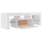 Preview: TV-Schrank mit LED-Leuchten Hochglanz-Weiß 120x35x40 cm