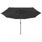 Preview: Sonnenschirm mit LED-Leuchten und Metallmast 400 cm Schwarz
