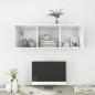 Preview: ARDEBO.de - TV-Wandschrank Hochglanz-Weiß 37x37x107 cm Holzwerkstoff