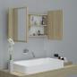 Preview: LED-Bad-Spiegelschrank Sonoma-Eiche 80x12x45 cm Acryl