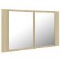 Preview: LED-Bad-Spiegelschrank Sonoma-Eiche 80x12x45 cm Acryl