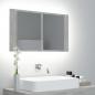 Preview: ARDEBO.de - LED-Bad-Spiegelschrank Betongrau 80x12x45 cm Acryl