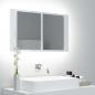 Preview: ARDEBO.de - LED-Bad-Spiegelschrank Hochglanz-Weiß 80x12x45 cm Acryl