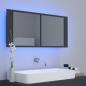 Preview: LED-Bad-Spiegelschrank Grau 100x12x45 cm Acryl