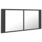 Preview: LED-Bad-Spiegelschrank Grau 100x12x45 cm Acryl