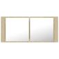 Preview: LED-Bad-Spiegelschrank Sonoma-Eiche 100x12x45 cm Acryl