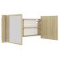 Preview: LED-Bad-Spiegelschrank Sonoma-Eiche 100x12x45 cm Acryl