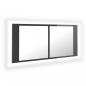 Preview: LED-Bad-Spiegelschrank Hochglanz-Grau 100x12x45 cm Acryl