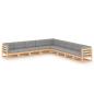 Preview: ARDEBO.de - 9-tlg. Garten-Lounge-Set mit Kissen Massivholz Kiefer