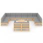 Preview: 13-tlg. Garten-Lounge-Set mit Kissen Massivholz Kiefer