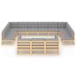 Preview: 13-tlg. Garten-Lounge-Set mit Kissen Massivholz Kiefer