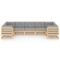 Preview: 7-tlg. Garten-Lounge-Set mit Kissen Massivholz Kiefer