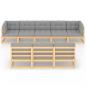 Preview: 8-tlg. Garten-Lounge-Set mit Kissen Massivholz Kiefer
