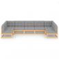 Preview: 7-tlg. Garten-Lounge-Set mit Kissen Massivholz Kiefer
