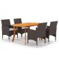 Preview: ARDEBO.de - 5-tlg. Garten-Essgruppe Braun