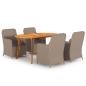 Preview: ARDEBO.de - 5-tlg. Garten-Essgruppe Braun