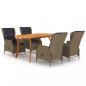 Preview: ARDEBO.de - 5-tlg. Garten-Essgruppe Braun