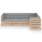 Preview: 5-tlg. Garten-Lounge-Set mit Kissen Kiefer Massivholz