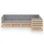 Preview: 5-tlg. Garten-Lounge-Set mit Kissen Kiefer Massivholz