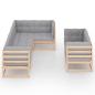 Preview: 7-tlg. Garten-Lounge-Set mit Kissen Massivholz Kiefer
