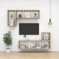 Preview: TV-Wandschrank Sonoma-Eiche und Weiß 37x37x72 cm Holzwerkstoff