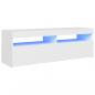 Preview: TV-Schrank mit LED-Leuchten Weiß 120x35x40 cm