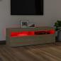 Preview: TV-Schrank mit LED-Leuchten Sonoma-Eiche 120x35x40 cm