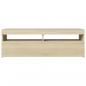 Preview: TV-Schrank mit LED-Leuchten Sonoma-Eiche 120x35x40 cm