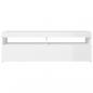 Preview: TV-Schrank mit LED-Leuchten Hochglanz-Weiß 120x35x40 cm