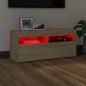 Preview: TV-Schrank mit LED-Leuchten Sonoma-Eiche 90x35x40 cm