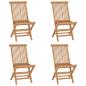 Preview: ARDEBO.de - Klappbare Gartenstühle 4 Stk. Massivholz Teak