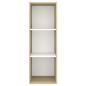Preview: ARDEBO.de - TV-Wandschrank Sonoma-Eiche und Weiß 37x37x107 cm Holzwerkstoff